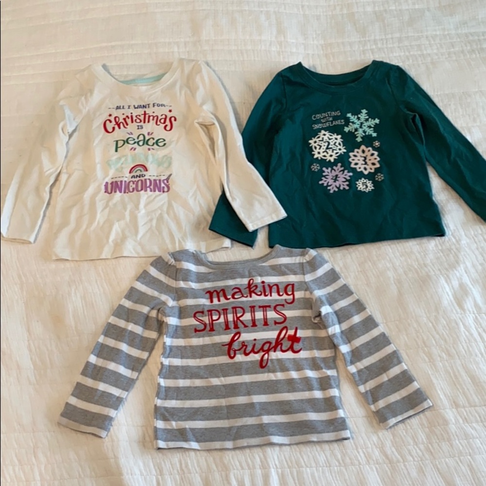 3 3T Christmas long sleeved t-shirts